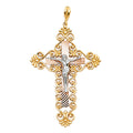 14K Yellow Gold Crucifix Cross Pendant - PT859