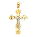 14K Yellow Gold Crucifix Cross Pendant - PT862