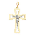 14K Yellow Gold Crucifix Cross Pendant - PT865