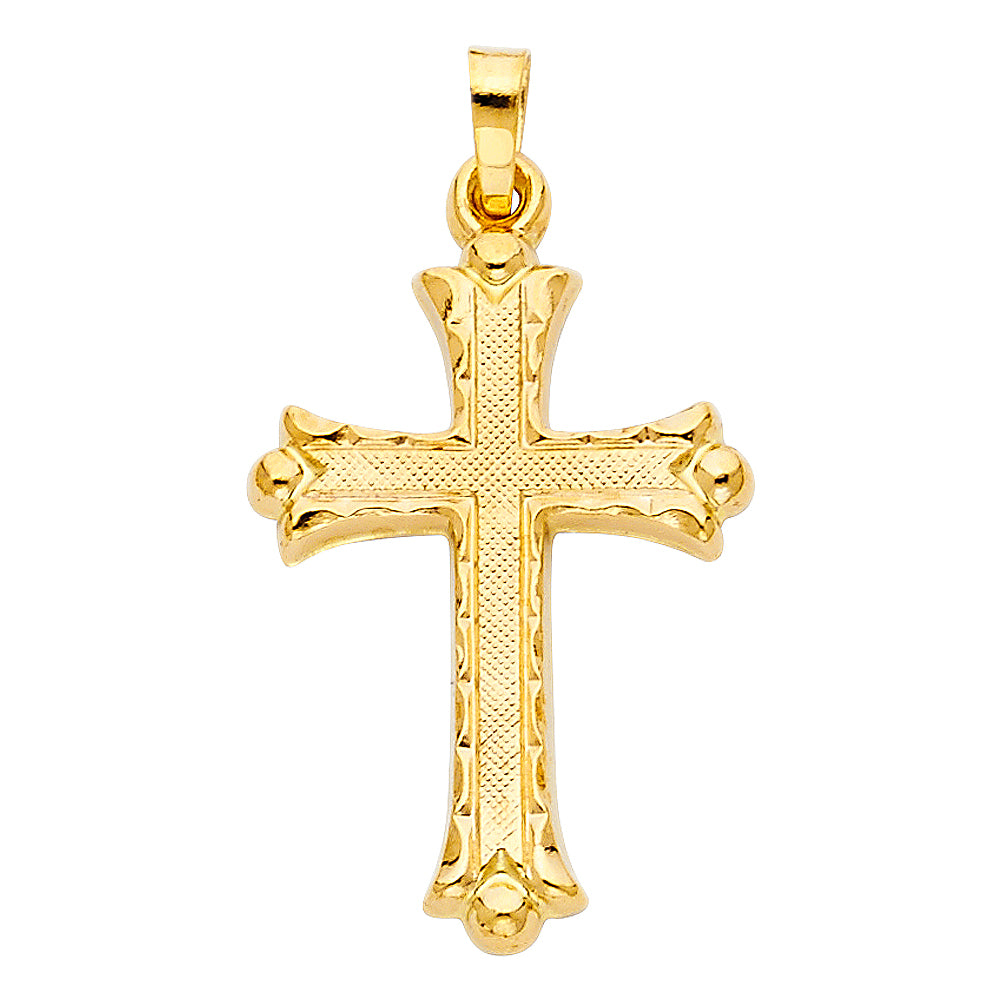 14K Yellow Gold Cross Pendant - PT885