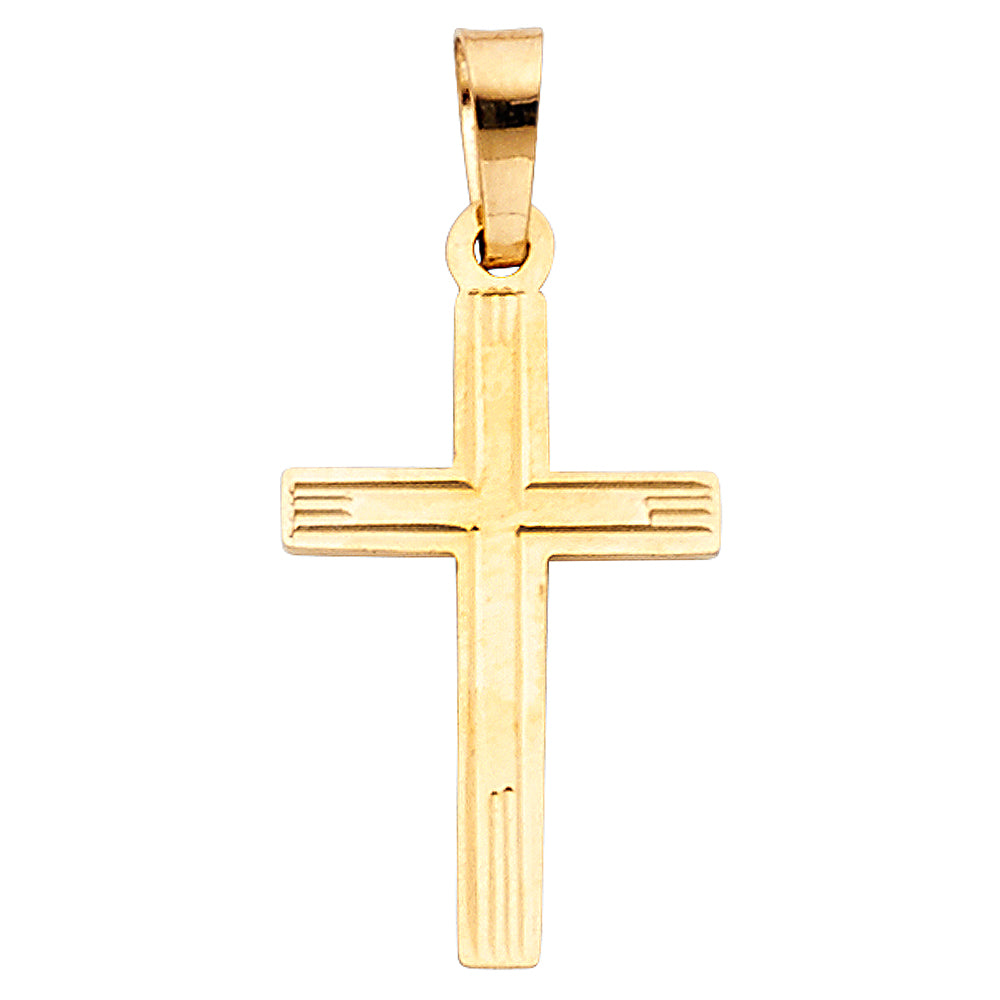 14K Yellow Gold Cross Pendant - PT895