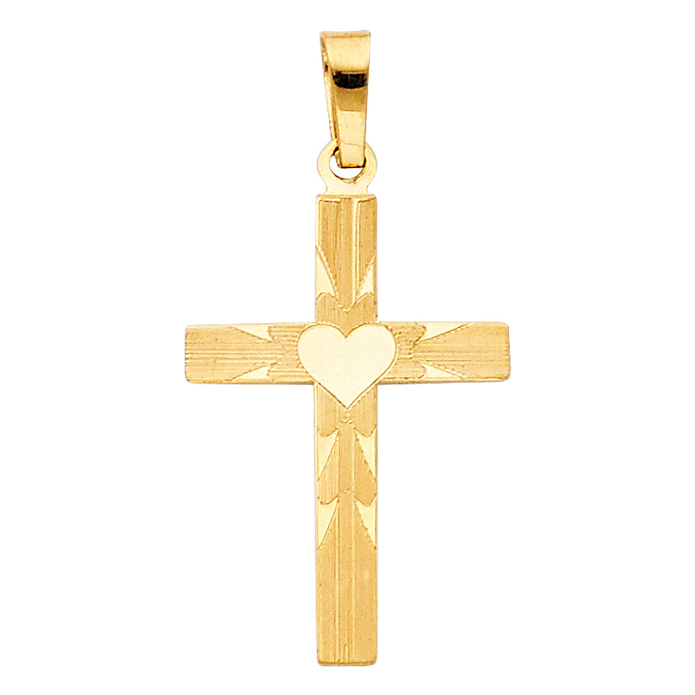 14K Yellow Gold Cross Pendant - PT896