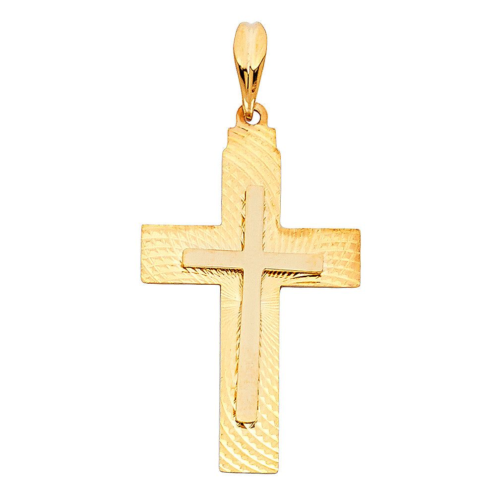 14K Yellow Gold Cross Pendant - PT909