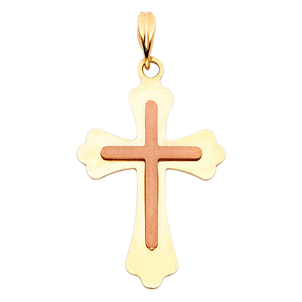 14K Yellow Gold Cross Pendant - PT913