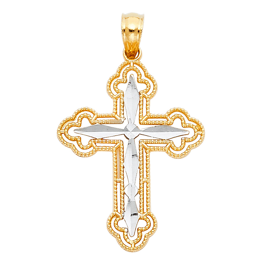 14K Yellow Gold Cross Pendant - PT918