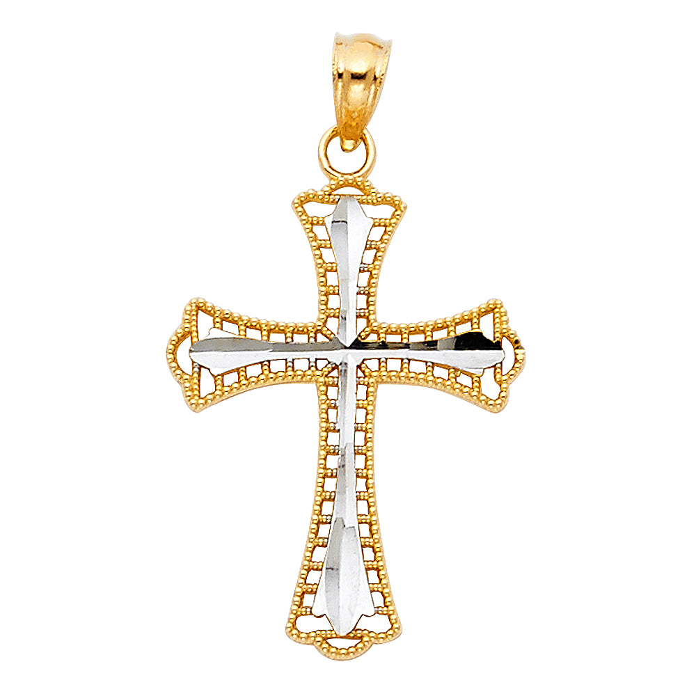 14K Yellow Gold Cross Pendant - PT919