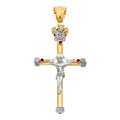 14K Yellow Gold Crucifix Cross Pendant - PT925
