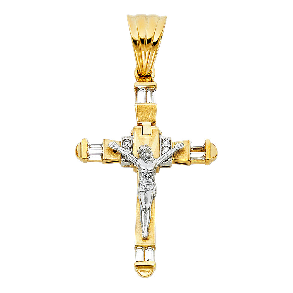 14K Yellow Gold Crucifix Cross Pendant - PT926