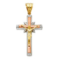 14K Yellow Gold Crucifix Cross Pendant - PT930