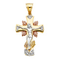 14K Yellow Gold Crucifix Cross Pendant - PT932