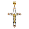 14K Yellow Gold Crucifix Cross Pendant - PT936
