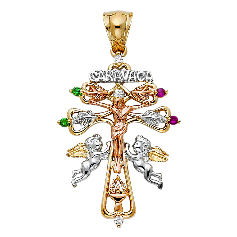 14K Yellow Gold Crucifix Cross Pendant - PT938