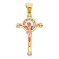 14K Yellow Gold Crucifix Cross Pendant - PT941
