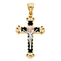 14K Yellow Gold Crucifix Cross Pendant - PT944