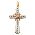 14K Yellow Gold Crucifix Cross Pendant - PT950