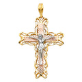 14K Yellow Gold Crucifix Cross Pendant - PT952