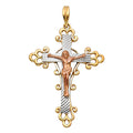 14K Yellow Gold Crucifix Cross Pendant - PT953