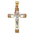 14K Yellow Gold Crucifix Cross Pendant - PT956
