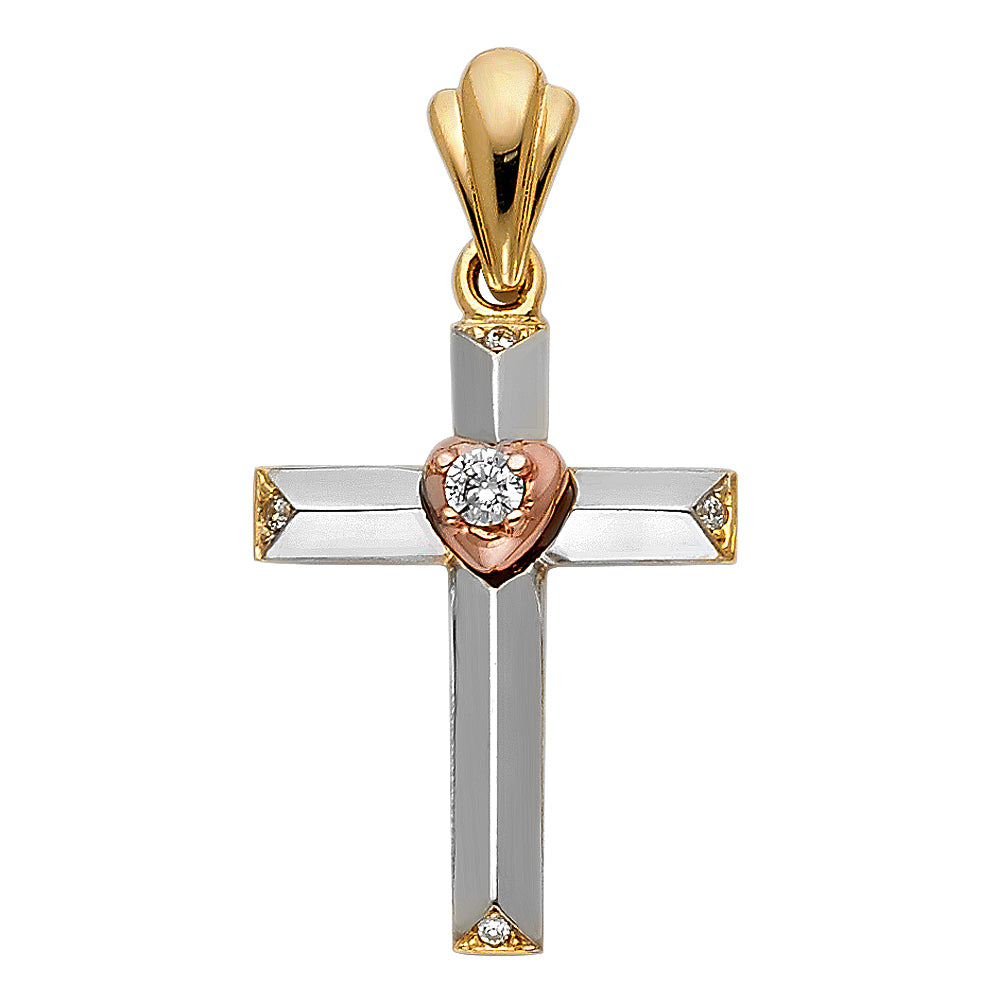 14K Yellow Gold Crucifix Cross Pendant - PT959