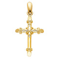 14K Yellow Gold Crucifix Cross Pendant - PT960