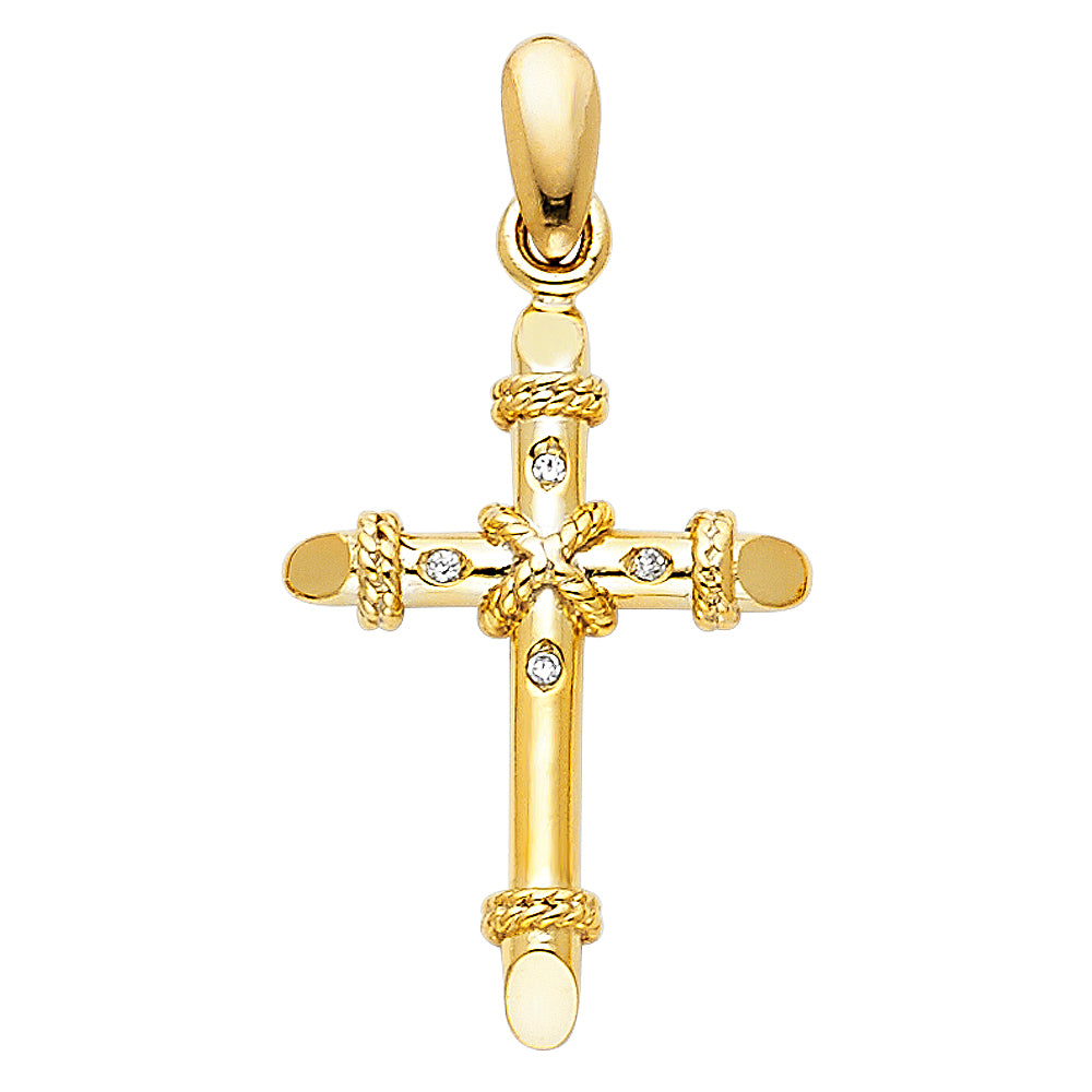 14K Yellow Gold Crucifix Cross Pendant - PT960