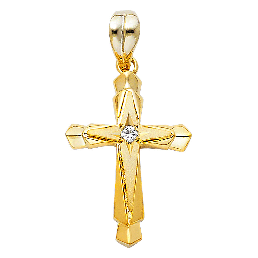 14K Yellow Gold Crucifix Cross Pendant - PT962