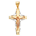14K Yellow Gold Crucifix Cross Pendant - PT973