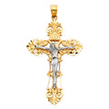 14K Yellow Gold Crucifix Cross Pendant - PT974