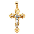 14K Yellow Gold Crucifix Cross Pendant - PT975