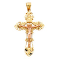 14K Yellow Gold Crucifix Cross Pendant - PT976