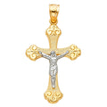 14K Yellow Gold Crucifix Cross Pendant - PT979
