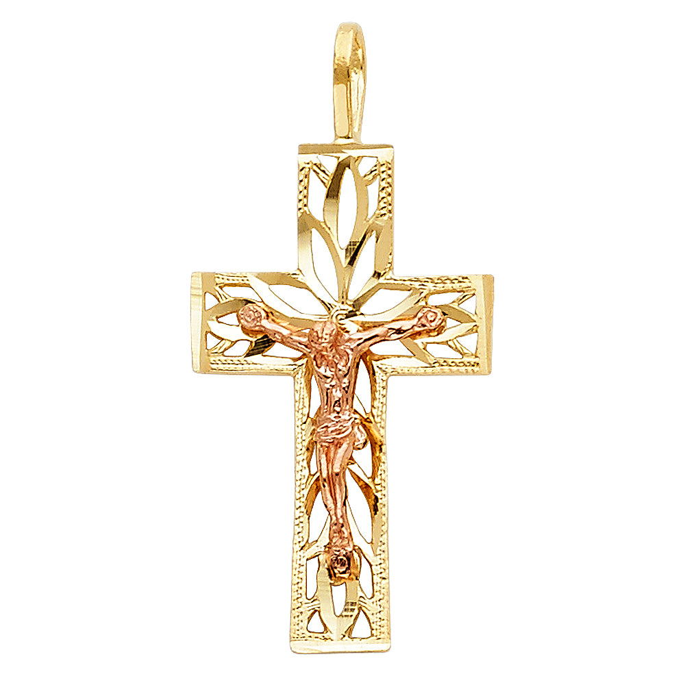14K Yellow Gold Cross Pendant - PT980
