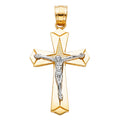 14K Yellow Gold Crucifix Cross Pendant - PT981