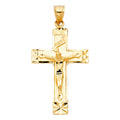 14K Yellow Gold Crucifix Cross Pendant - PT988
