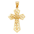 14K Yellow Gold Crucifix Cross Pendant - PT989