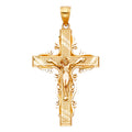 14K Yellow Gold Crucifix Cross Pendant - PT992