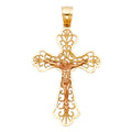 14K Yellow Gold Crucifix Cross Pendant - PT994