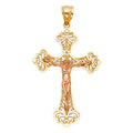 14K Yellow Gold Crucifix Cross Pendant - PT995