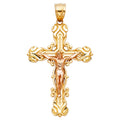 14K Yellow Gold Crucifix Cross Pendant - PT998