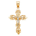 14K Yellow Gold Crucifix Cross Pendant - PT1001