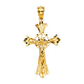 14K Yellow Gold Cross Pendant - PT1004