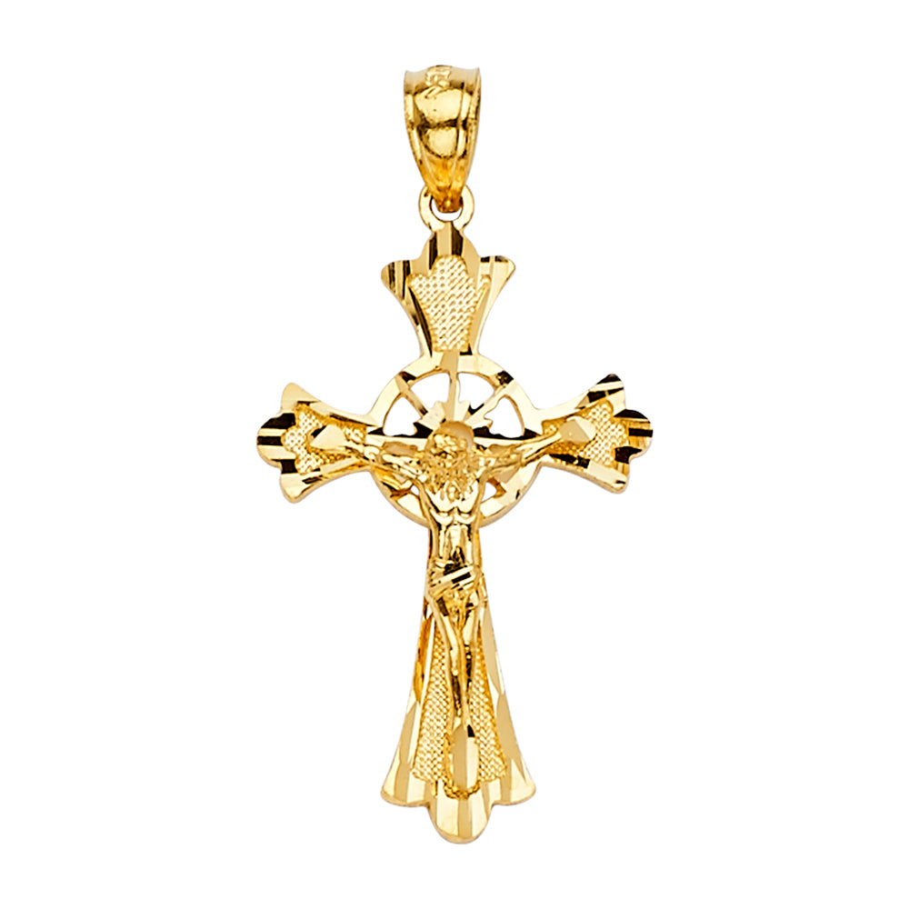 14K Yellow Gold Cross Pendant - PT1004