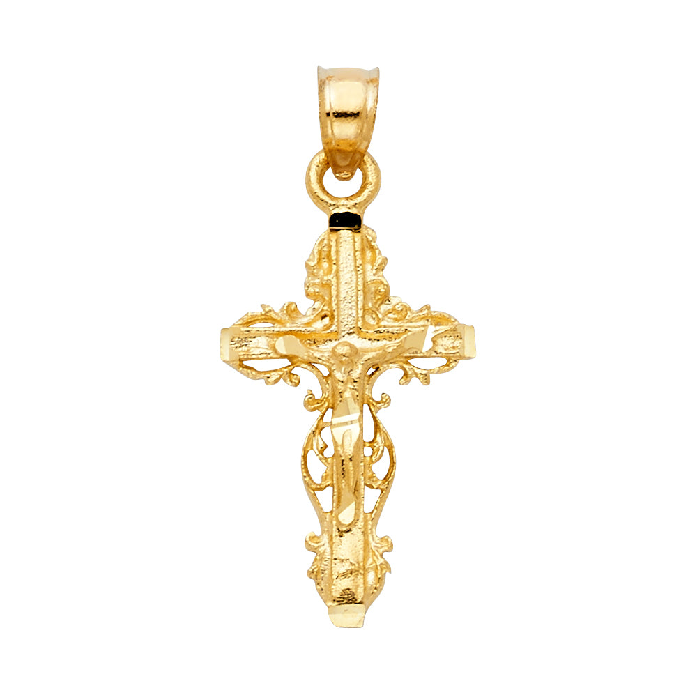 14K Yellow Gold Cross Pendant - PT1005