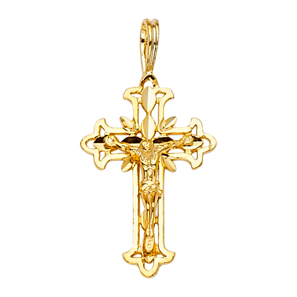 14K Yellow Gold Cross Pendant - PT1006