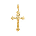 14K Yellow Gold Cross Pendant - PT1008