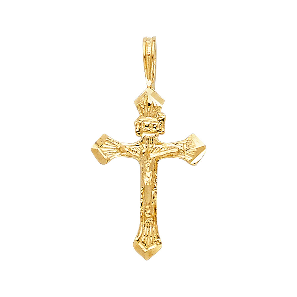 14K Yellow Gold Cross Pendant - PT1008