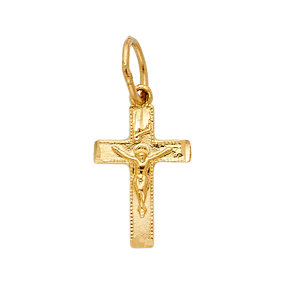 14K Yellow Gold Cross Pendant - PT1012