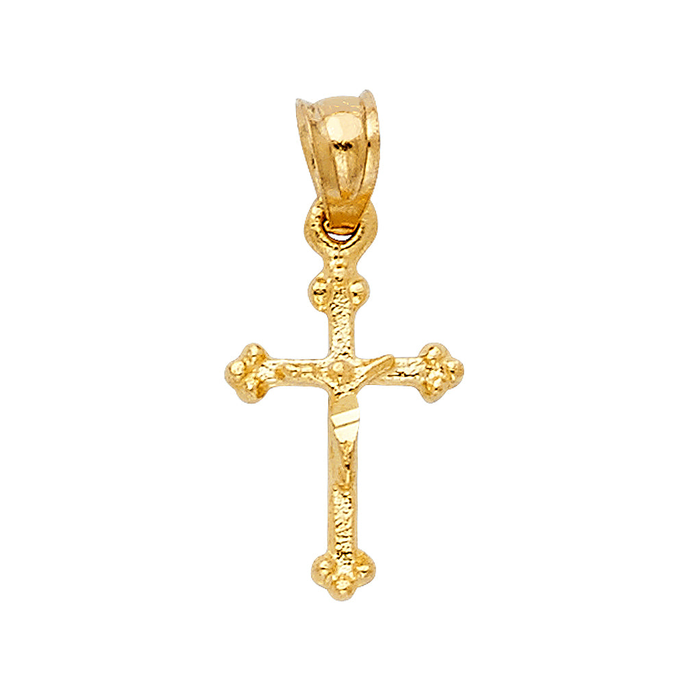 14K Yellow Gold Cross Pendant - PT1013