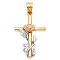 14K Yellow Gold Cross Pendant - PT1016
