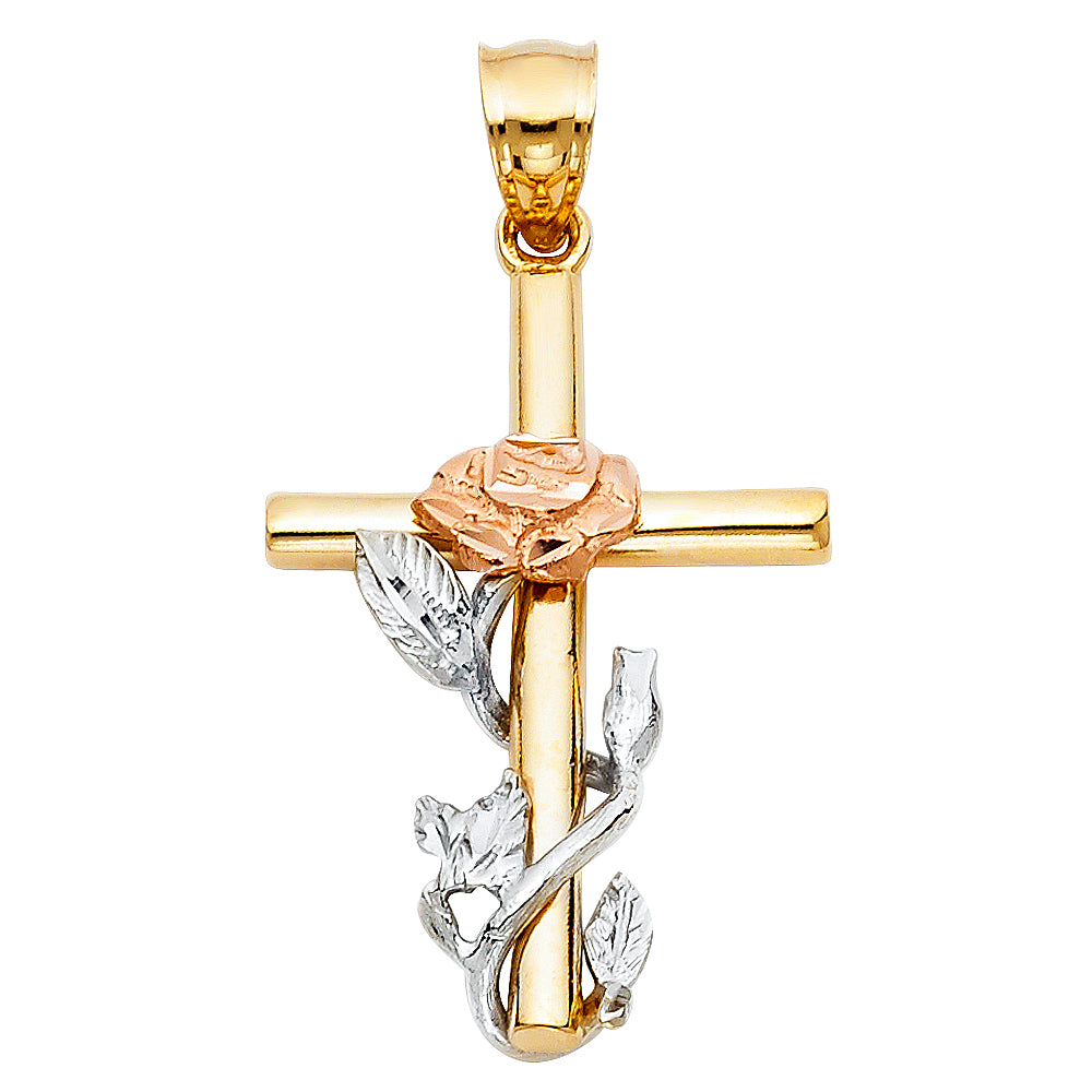 14K Yellow Gold Cross Pendant - PT1016
